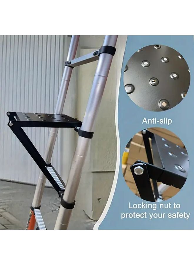 Black Extension Ladder Tray Foldable Multi Use Platform For Tools And Painting - Image 1